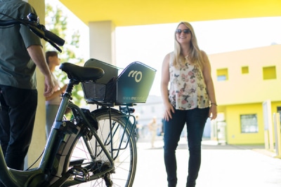 MoPoint woman and bike