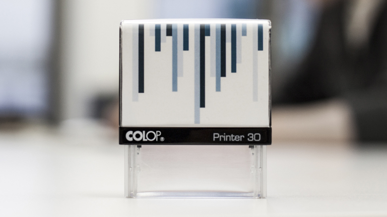 Colop Printer Stempel auf dem Schreibtisch