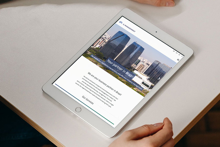 IL Management website tablet